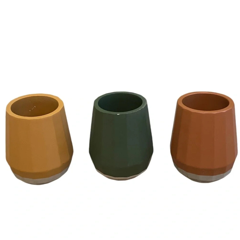 Set Of 3 Urban Wick‎ Cement Candle Holder By Anthropologie